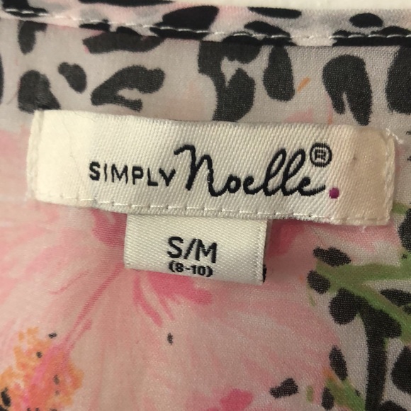 2/$20 Sale Simply Noelle Sheer Pink/Black Flowered Cover Up or Tunic S/M - Picture 5 of 5